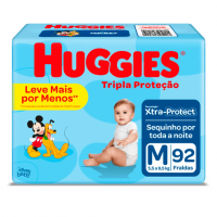 Fralda Huggies Tripla Proteção Hiper M 92 Unidades na Lojas Rede
