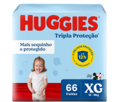 Fralda Huggies Tripla Proteção XG – 66 Unidades na Amazon