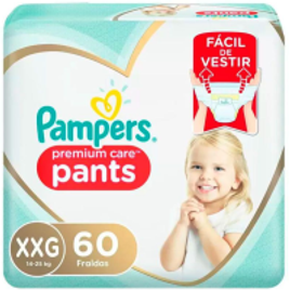 Fralda Infantil Pampers Premium Care Pants Tamanho XXG com 60 Unidades na Casas Bahia