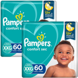 Fralda Pampers Confort Sec Giga Tam XXG - 60 Unidades (Total 120 unidades) na Ponto
