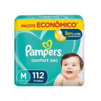 Fralda Pampers Confort Sec M 112 Unidades na Pague Menos