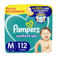 Fralda Pampers Confort Sec M 112 Unidades na Pague Menos