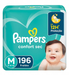 Fralda Pampers Confort Sec M 196 Unidades, Pampers na Amazon
