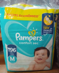 Fralda Pampers Confort Sec M 196 Unidades, Pampers na Amazon