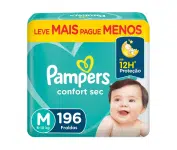 Fralda Pampers Confort Sec M 196 Unidades – Pampers na Amazon