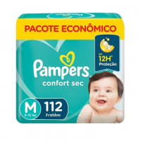 Fralda Pampers Confort Sec M Com 112 Unidades na Pague Menos