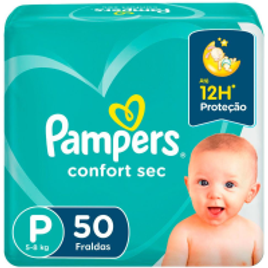 Fralda Pampers Confort Sec Mega Tam P - 50 Unidades na Casas Bahia