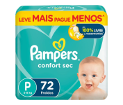 Fralda Pampers Confort Sec P – 72 fraldas na Amazon