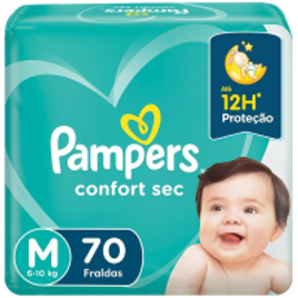 Fralda Pampers Confort Sec Pack Tamanho M com 70 Unidades na Casas Bahia