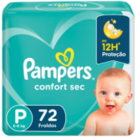Fralda Pampers Confort Sec Super Tamanho P 72 Unidades na Casas Bahia