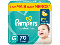Fralda Pampers Confort Sec Tam. G 9 a 13kg – 70 Unidades na Magazine Luiza
