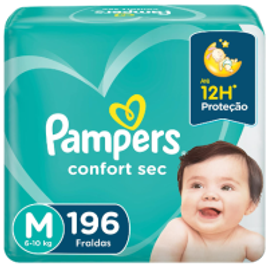 Fralda Pampers Confort Sec Tam M - 196 Uniddes na Amazon