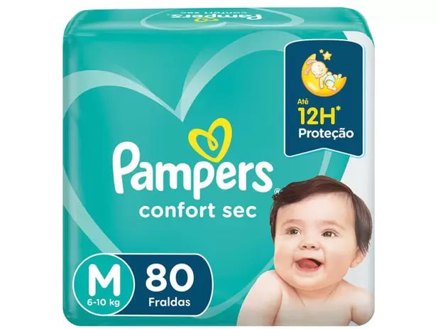 Fralda Pampers Confort Sec Tam. M 6 a 10kg – 80 Unidades na Magazine Luiza