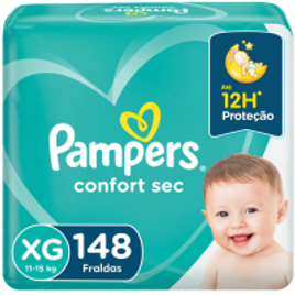 Fralda Pampers Confort Sec Tamanho XG - 148 Unidades na Amazon
