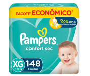 Fralda Pampers Confort Sec XG 148 Unidades, Pampers na Amazon