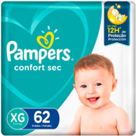 Fralda Pampers Confort Sec XG 62 unidades na Extra