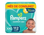 Fralda Pampers Confort Sec XXG (14-18kg) – 112 Unidades na Amazon