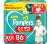 Fralda Pampers Pants Ajuste Total Tamanho XG – 86 Unidades na Amazon