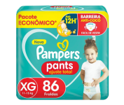Fralda Pampers Pants Ajuste Total Tamanho XG – 86 Unidades na Amazon