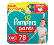 Fralda Pampers Pants Ajuste Total Tamanho XXG 78 Unidades na Amazon