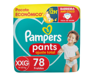 Fralda Pampers Pants Ajuste Total tamanho XXG, Fácil de Vestir, 78 Unidades na Amazon