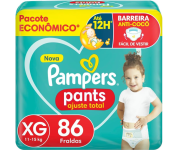 Fralda Pampers Pants Ajuste Total Tamanho – XG – 11 a 15kg – 86 Unidades na Amazon