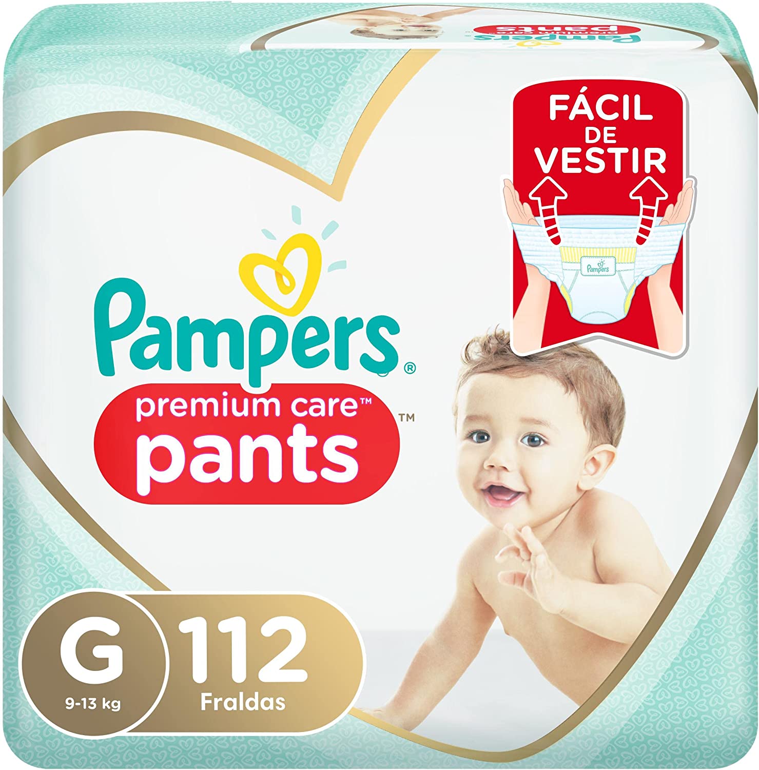 Fralda Pampers Pants Premium Care G 112 unidades na Amazon