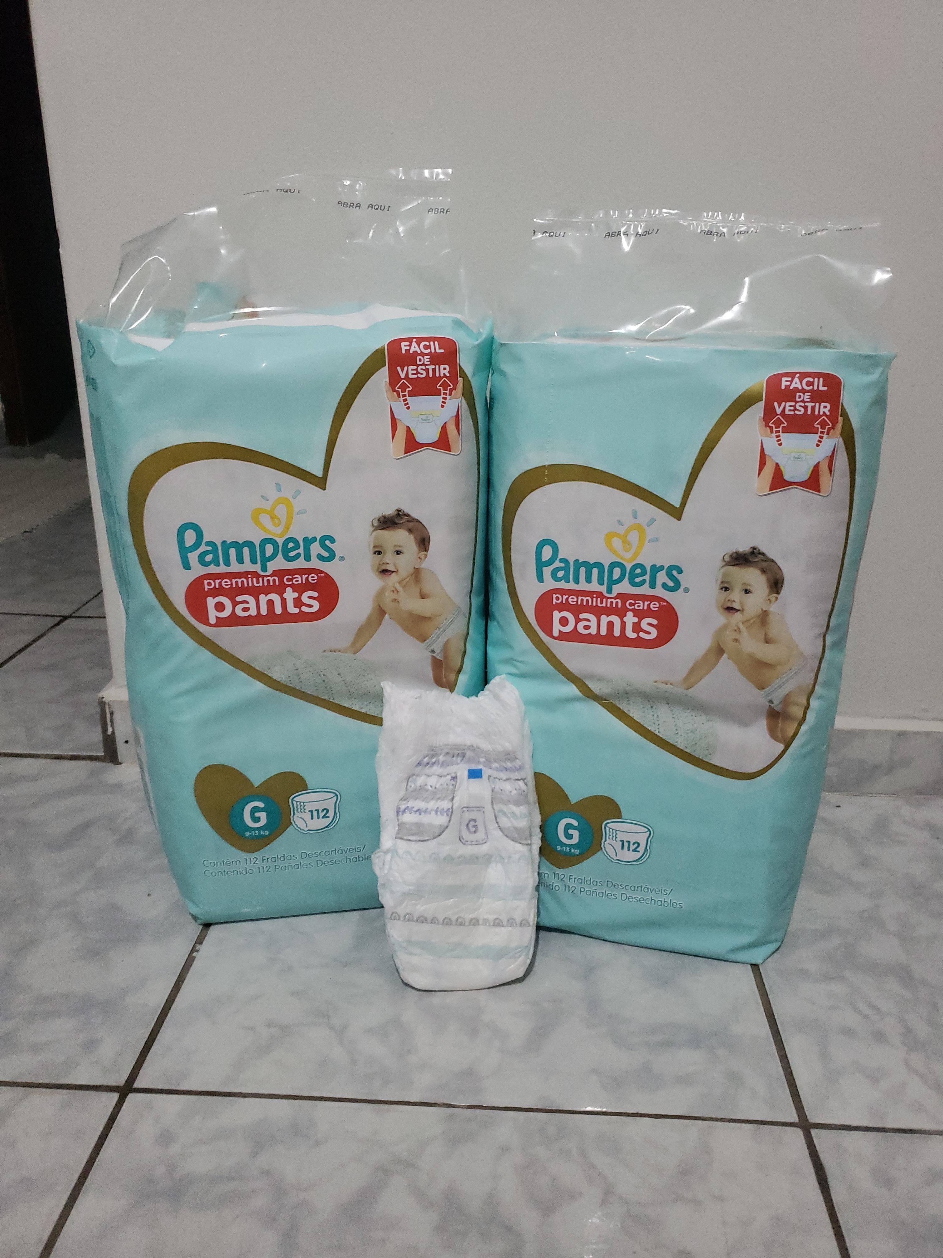 Fralda Pampers Pants Premium Care G – 112 fraldas na Amazon