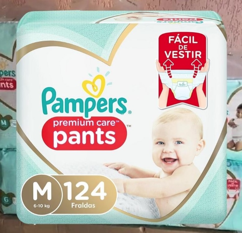 Fralda Pampers Pants Premium Care M 124 unidades na Amazon