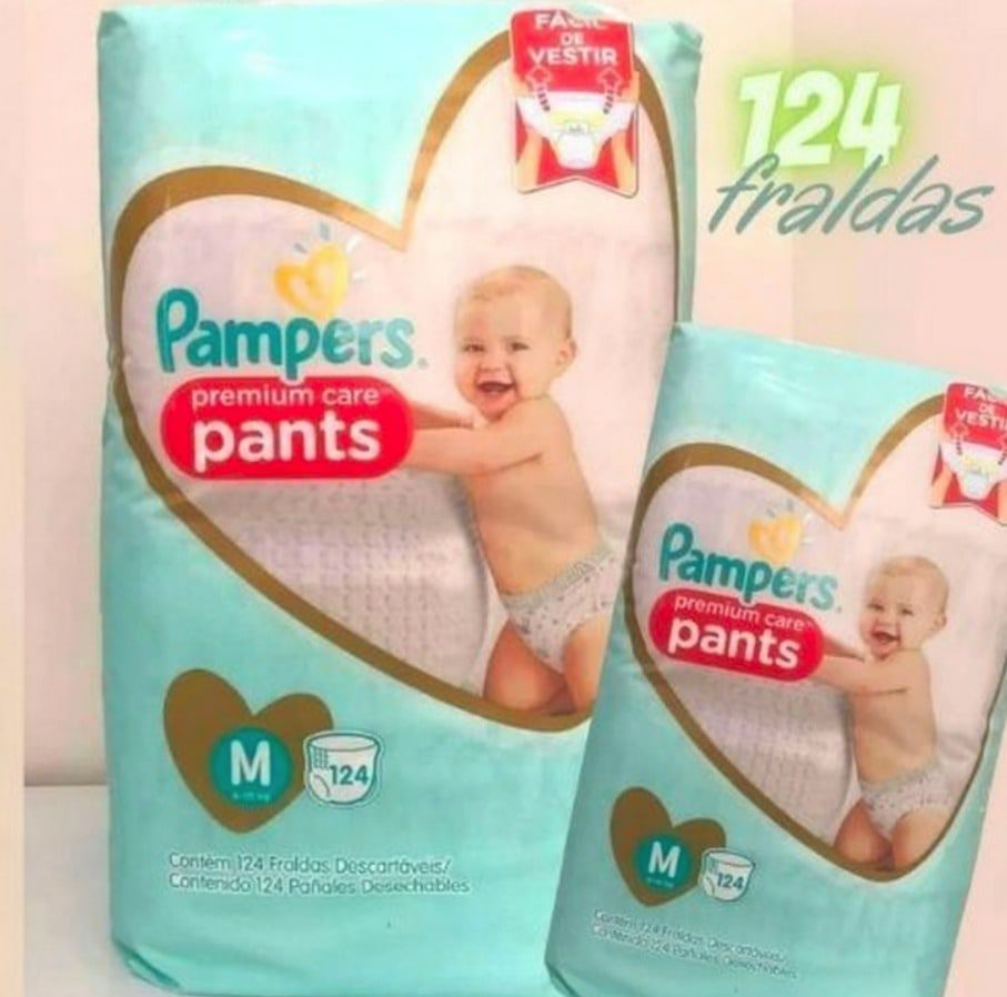 Fralda Pampers Pants Premium Care M 124 unidades na Amazon