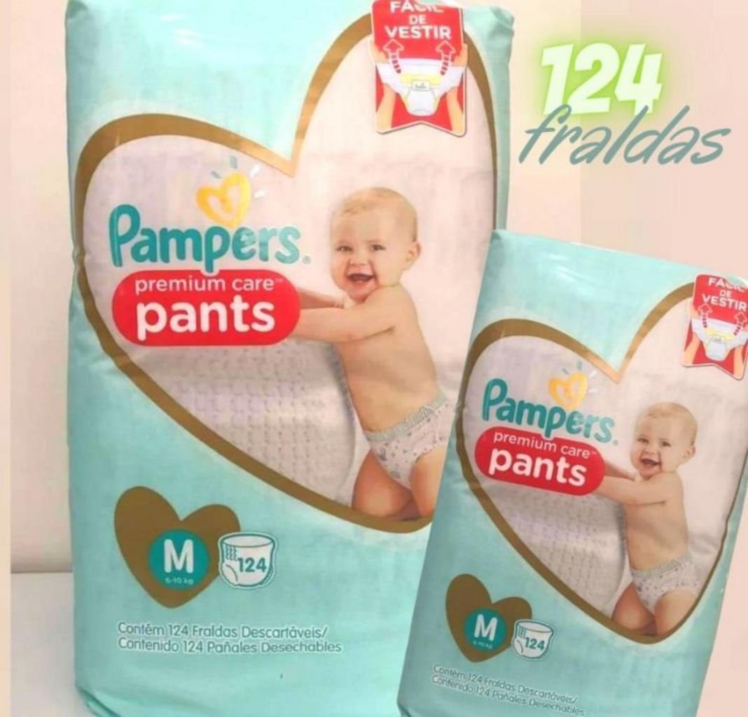 Fralda Pampers Pants Premium Care M 124 unidades na Amazon