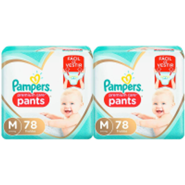 Fralda Pampers Pants Premium Care Tam M - 78 Unidades (Total 156 unidades) na Casas Bahia
