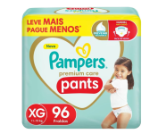 Fralda Pampers Pants Premium Care – Fácil de Vestir – XG – 96 Unidades na Amazon