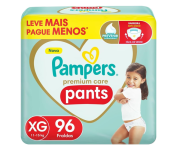Fralda Pampers Pants Premium Care – XG – 96 Unidades na Amazon