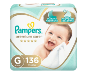 Fralda Pampers Premium Care G – 136 fraldas na Amazon