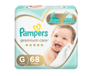 Fralda Pampers Premium Care G – 68 fraldas na Amazon