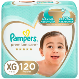 Fralda Pampers Premium Care Jumbo Tam XG - 120 Unidades na Casas Bahia