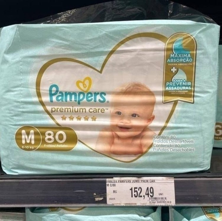 Fralda Pampers Premium Care M – 80 fraldas na Amazon