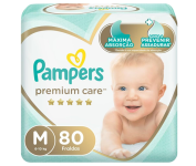 Fralda Pampers Premium Care M – 80 fraldas na Amazon