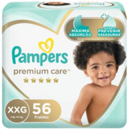 Fralda Pampers Premium Care Tam XXG - 56 Unidades na Droga Raia