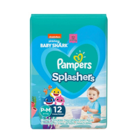 Fralda Pampers Splashers Baby Shark Tamanho P/M Com 12 Unidades na Pague Menos