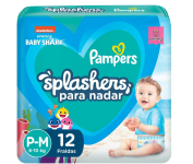 Fralda Pampers Splashers Para Nadar Baby Shark Tamanho P-M 12 Unidades na Amazon