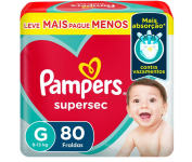 Fralda Pampers Supersec G – 80 fraldas na Amazon