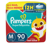 Fralda Pampers Supersequinha Tamanho M 90 Unidades na Amazon