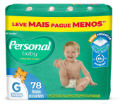Fralda Personal Baby Protect & Sec Grande Promo – 78 Unidades na Amazon