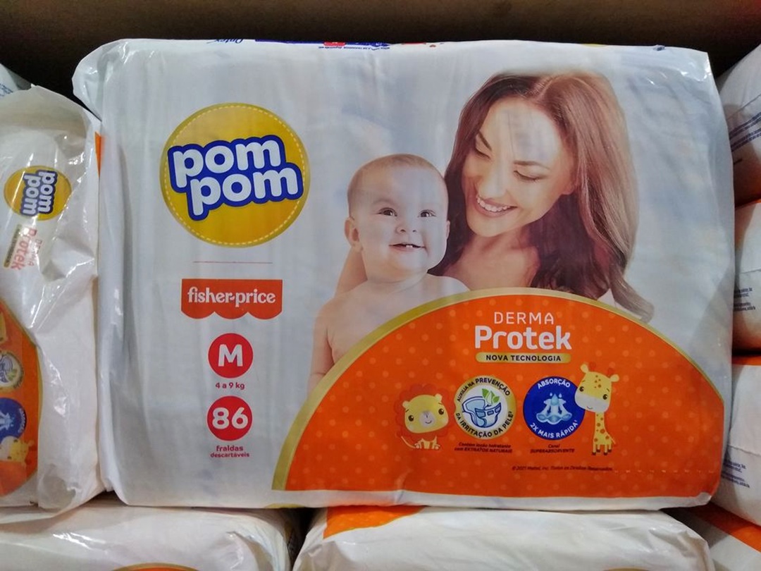 Fralda Pom Pom Derma Protek Hiper M 86 Unidades na Amazon