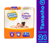 Fralda Pom Pom Derma Protek Jumbo G – 24 Unidades na Amazon