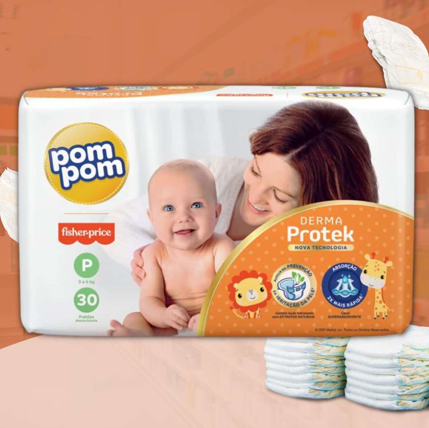 Fralda Pom Pom Derma Protek Jumbo P 30 Unidades na Amazon