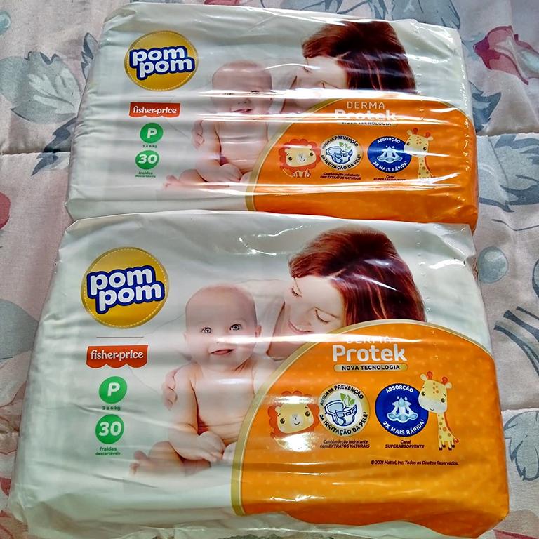 Fralda Pom Pom Derma Protek Jumbo P 30 Unidades na Amazon