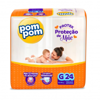 Fralda Pom Pom Protek Proteção De Mãe Jumbo G 24 Unidades na Amazon